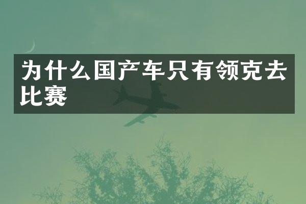 为什么国产车只有领克去比赛
