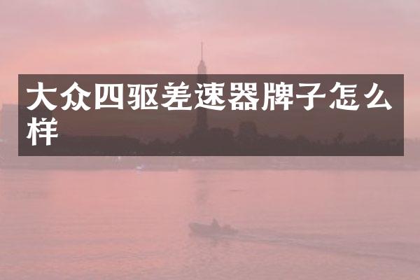 大众四驱差速器牌子怎么样