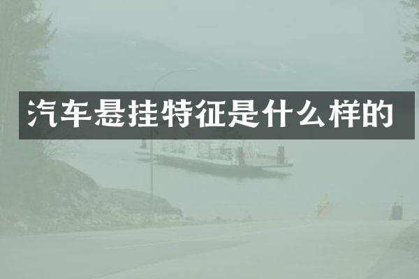 汽车悬挂特征是什么样的