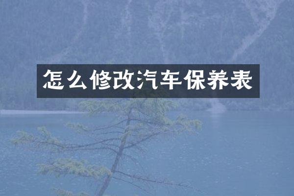 怎么修改汽车保养表