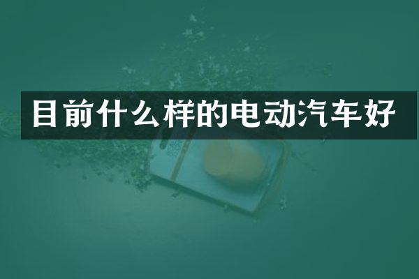 目前什么样的电动汽车好