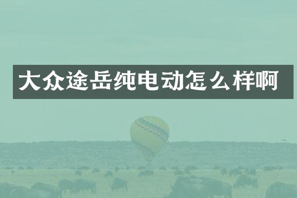 大众途岳纯电动怎么样啊