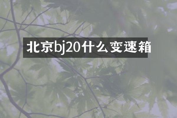 北京bj20什么变速箱
