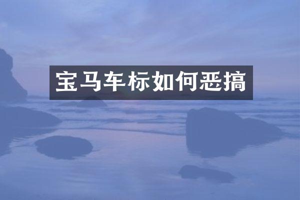 宝马车标如何恶搞