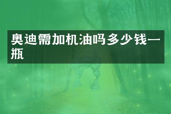 奥迪需加机油吗多少钱一瓶