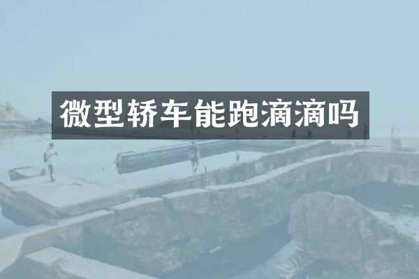 微型轿车能跑滴滴吗