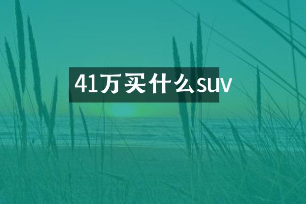 41万suv