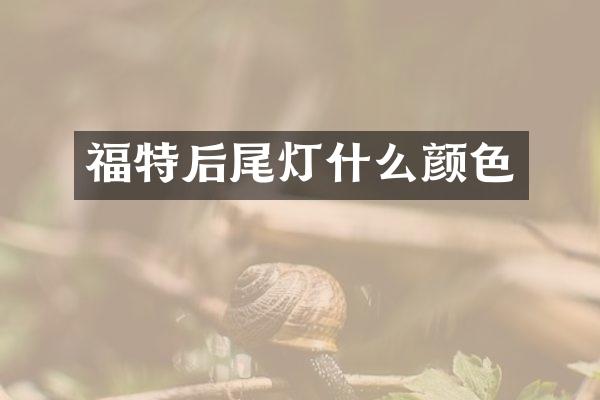 福特后尾灯什么颜色