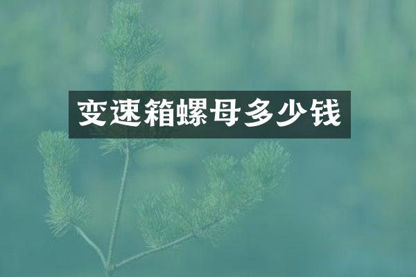 变速箱螺母多少钱