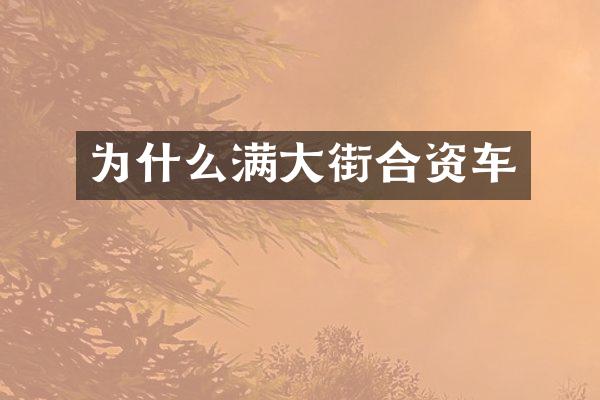 为什么满大街合资车