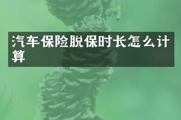 汽车保险脱保时长怎么计算