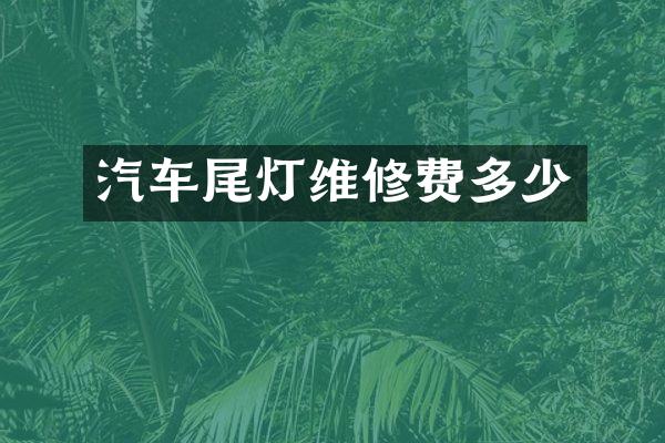 汽车尾灯维修费多少