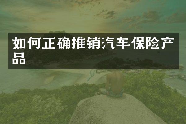 如何正确推销汽车保险产品