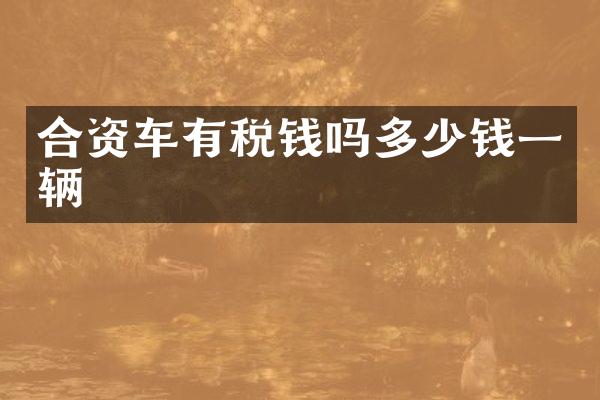 合资车有税钱吗多少钱一辆