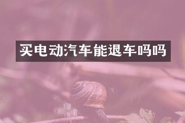 买电动汽车能退车吗吗