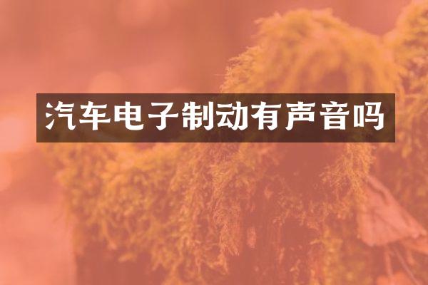 汽车电子制动有声音吗