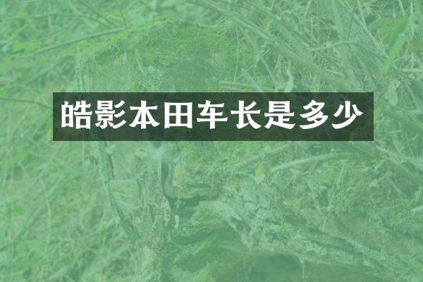 皓影本田车长是多少