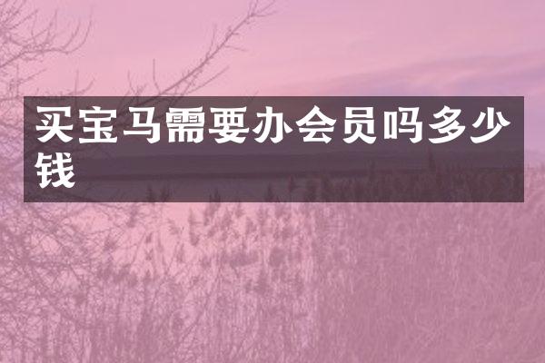 买宝马需要办会员吗多少钱
