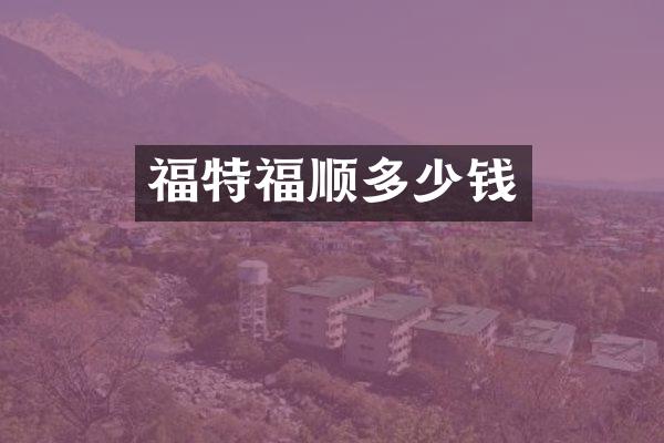 福特福顺多少钱