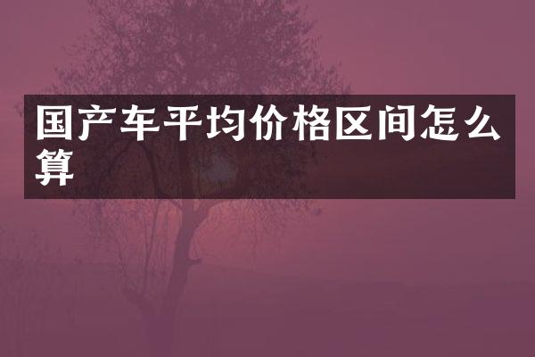 国产车平均价格区间怎么算