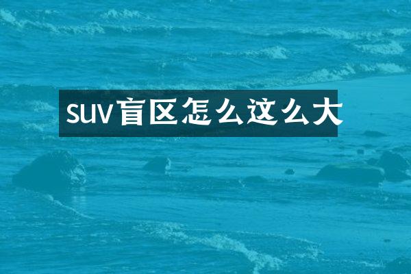 suv盲区怎么这么大