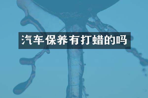 汽车保养有打蜡的吗