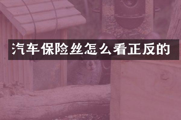 汽车保险丝怎么看正反的