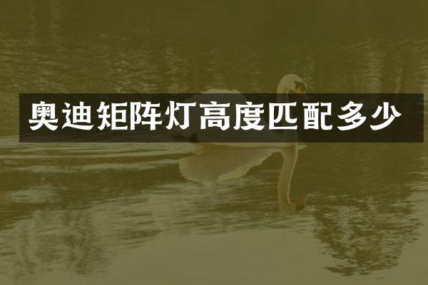 奥迪矩阵灯高度匹配多少