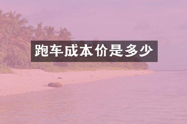 跑车成本价是多少