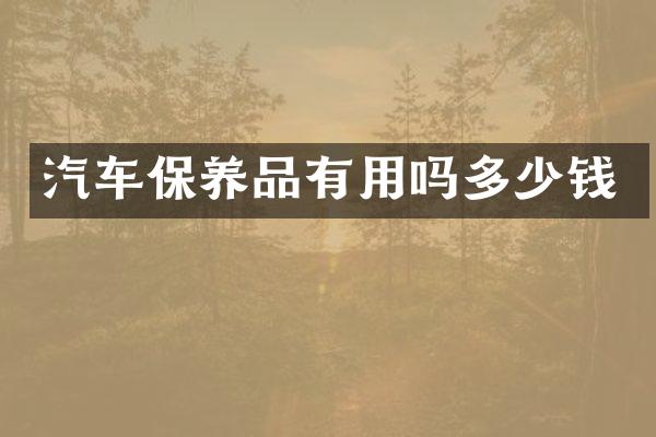 汽车保养品有用吗多少钱