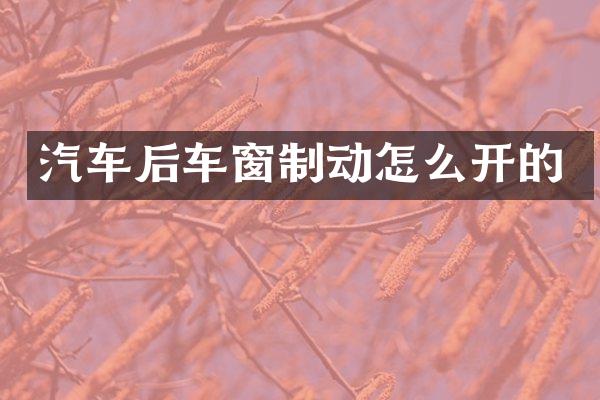 汽车后车窗制动怎么开的