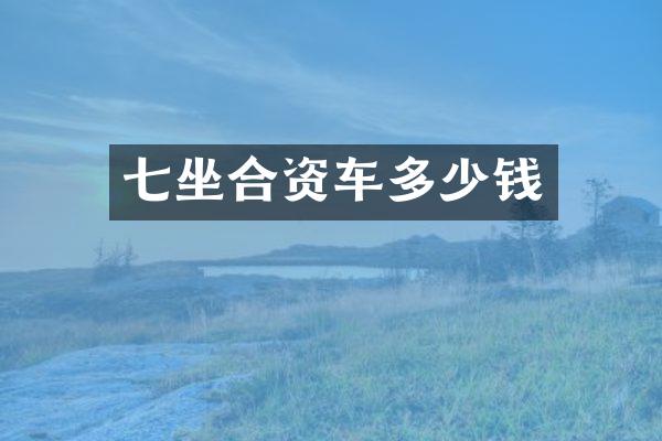 七坐合资车多少钱