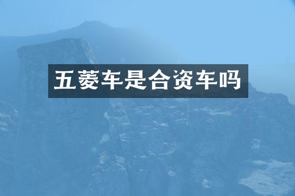 五菱车是合资车吗