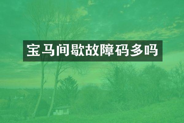 宝马间歇故障码多吗