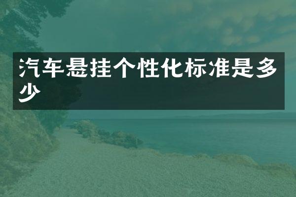 汽车悬挂个性化标准是多少