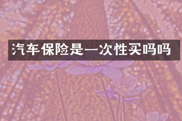 汽车保险是一次性买吗吗
