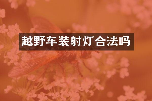 越野车装射灯合法吗