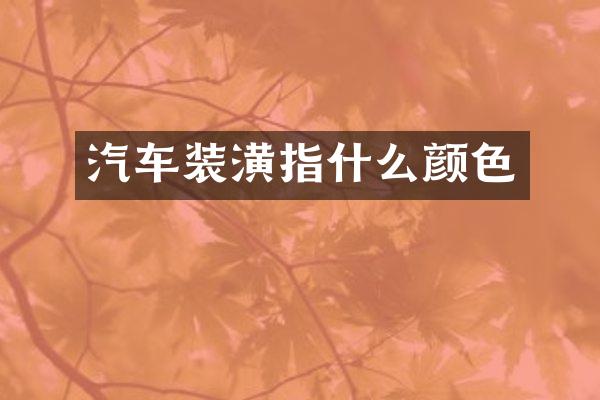 汽车装潢指什么颜色