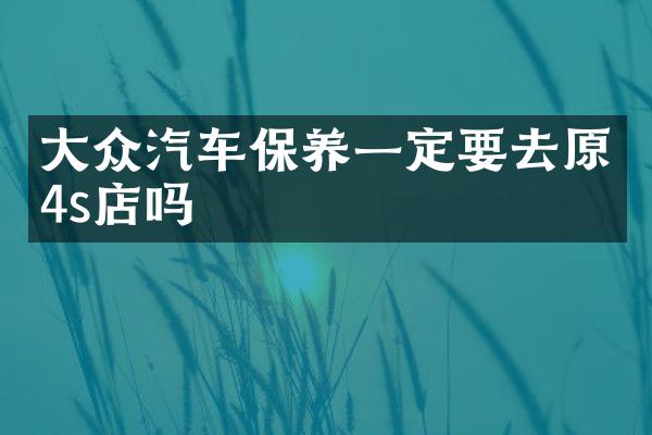 大众汽车保养一定要去原4s店吗