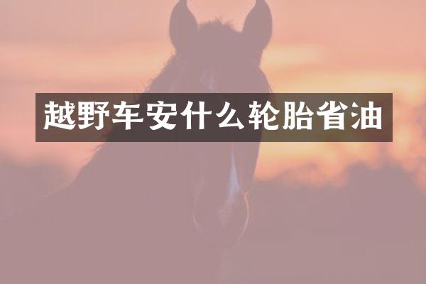 越野车安什么轮胎省油