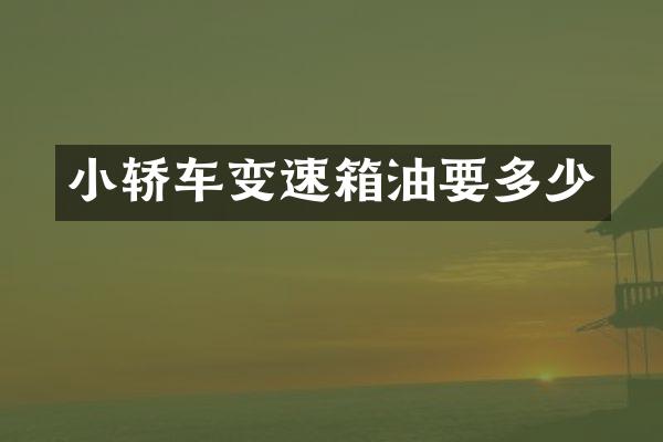 小轿车变速箱油要多少