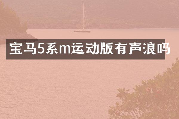 宝马5系m运动版有声浪吗