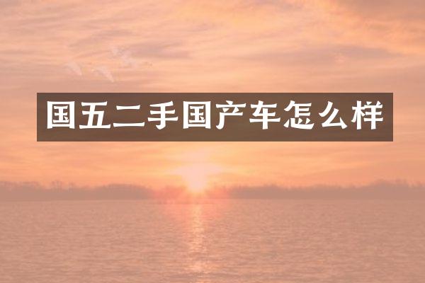 国五二手国产车怎么样