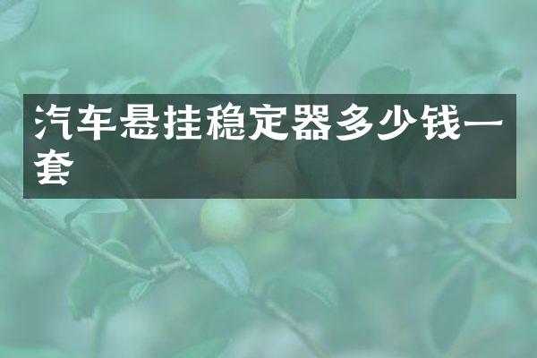 汽车悬挂稳定器多少钱一套
