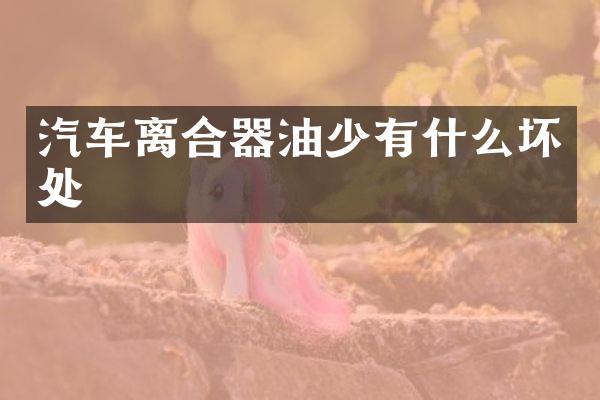 汽车离合器油少有什么坏处
