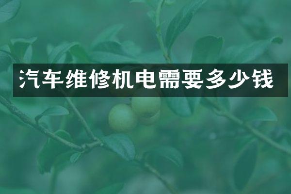 汽车维修机电需要多少钱