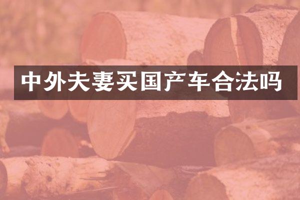 中外夫妻买国产车合法吗