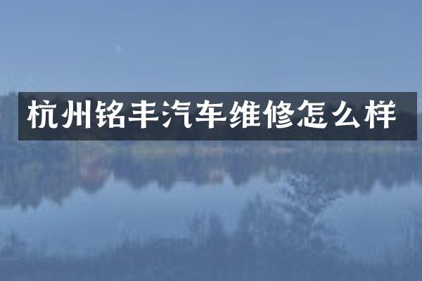 杭州铭丰汽车维修怎么样