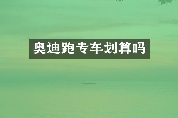 奥迪跑专车划算吗