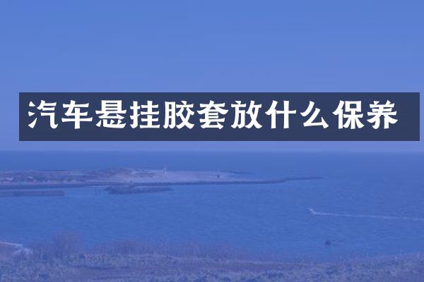 汽车悬挂胶套放什么保养